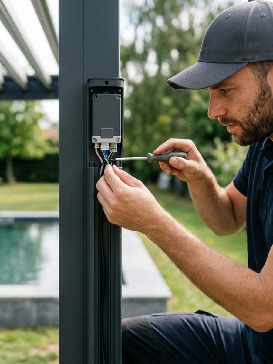 Installation d'une pergola bioclimatique par un installateur
